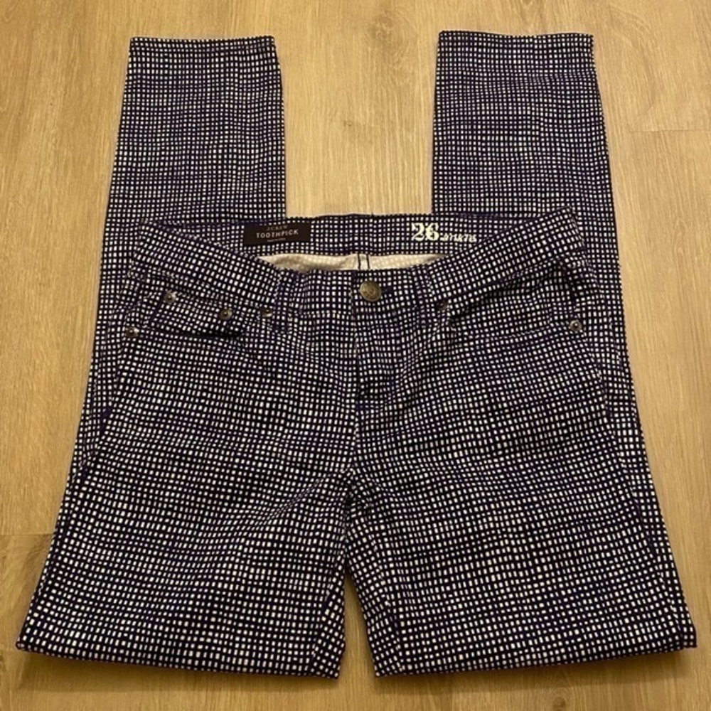 J.Crew Toothpick 29” Waist Navy White Print Skinny Ankle Jeans 26” Inseam
